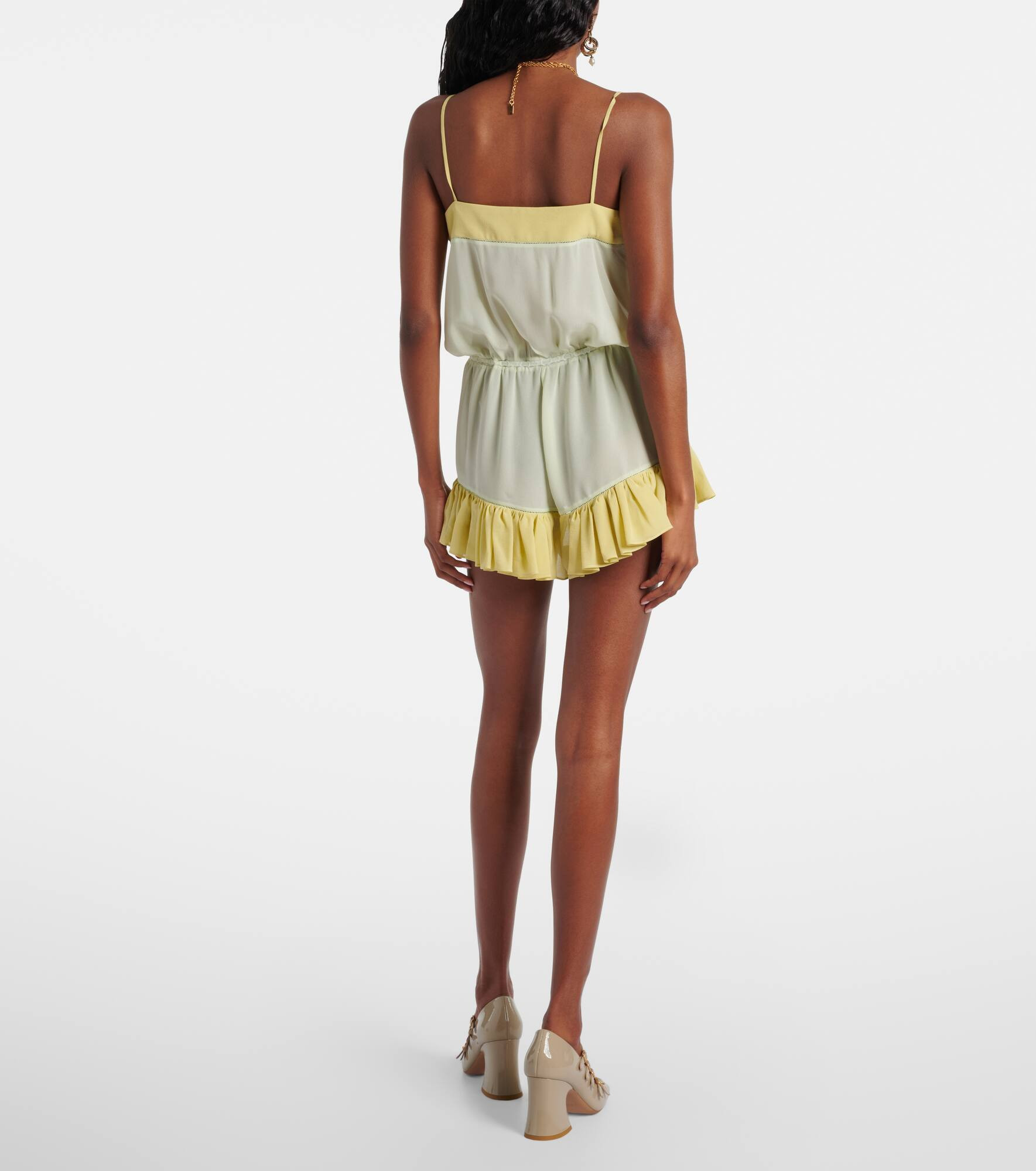 Ruffled silk romper - 3