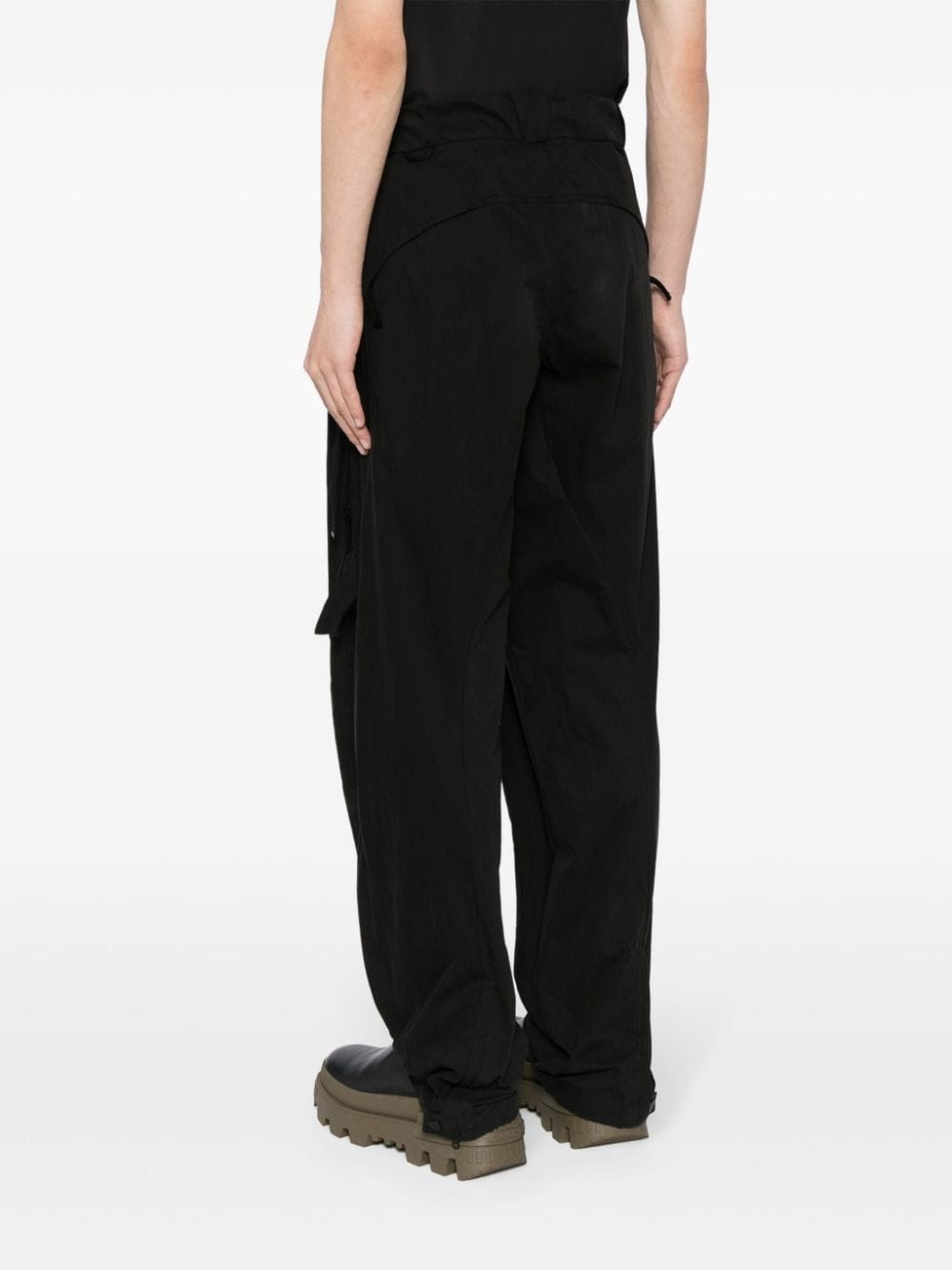 high-waisted cotton-blend trousers - 4