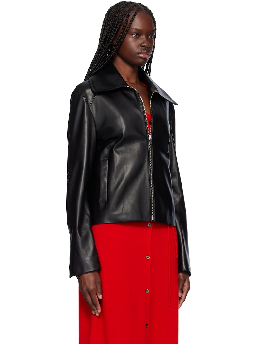 Black Manen Minimalist Leather Jacket - 2
