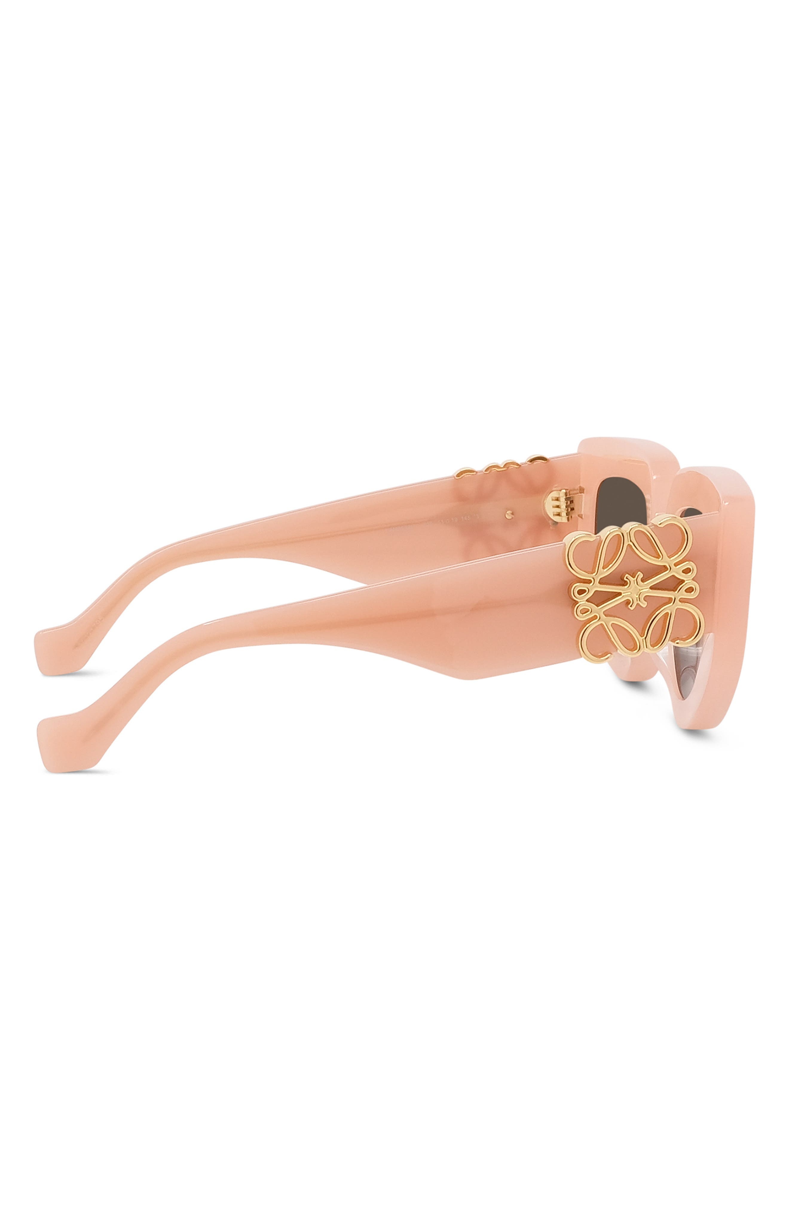 Loewe Anagram 51mm Geometric Sunglasses in Shiny Pink /Brown at Nordstrom - 5