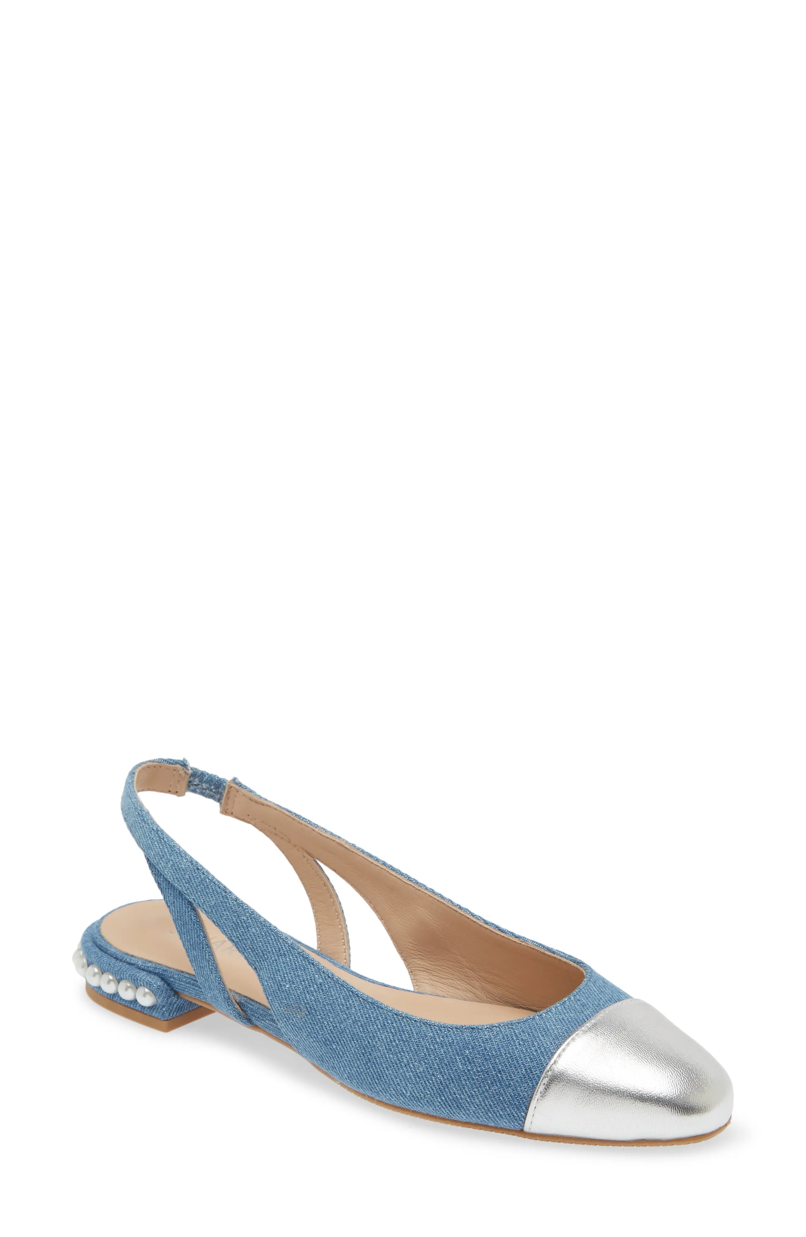 Pearl Genuine Calf Hair Slingback in Washed/Silver - 1