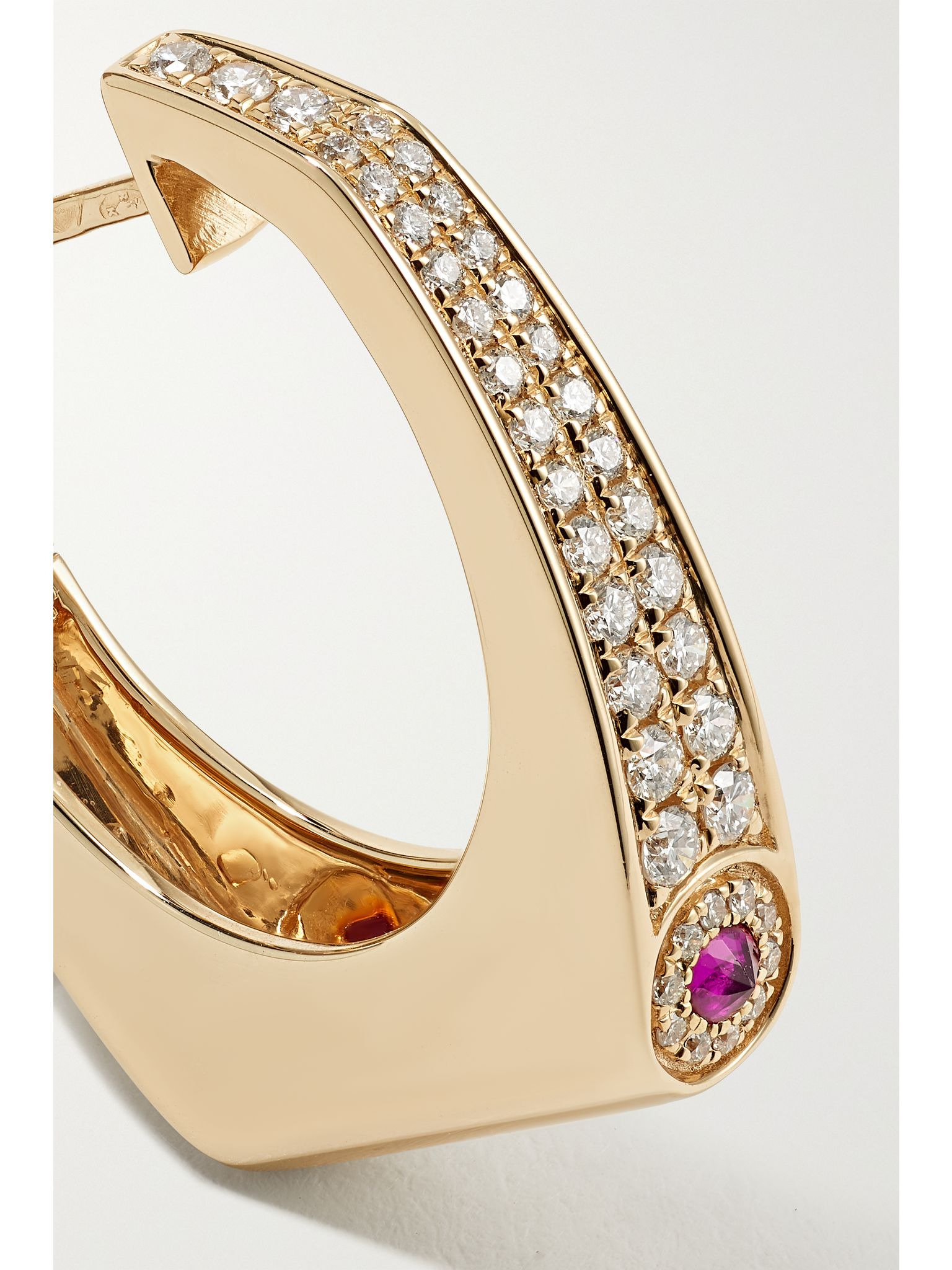 Grace 14-karat gold diamond single earring Gold - 5