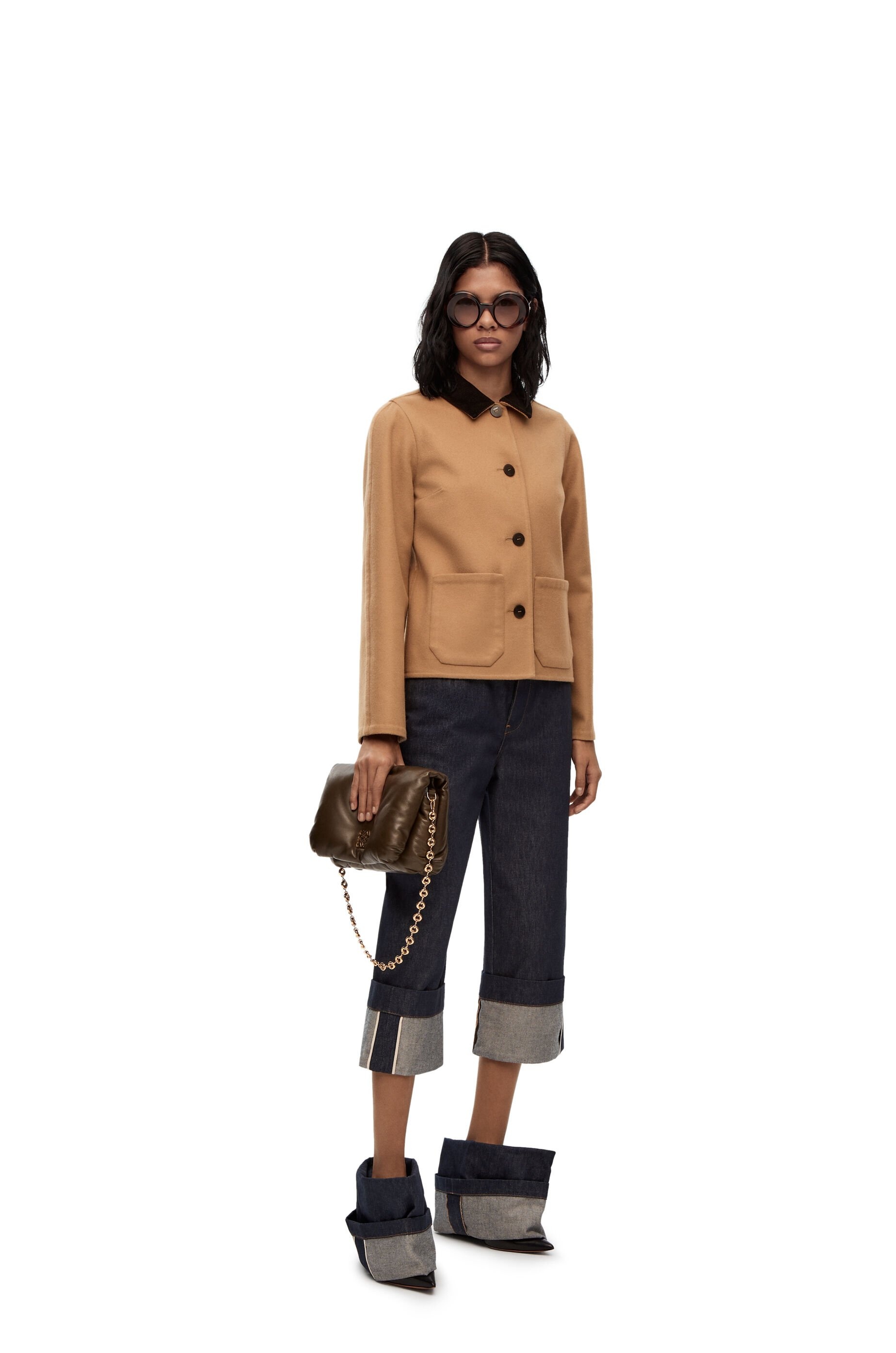 Short button jacket in wool and cashmere - 2