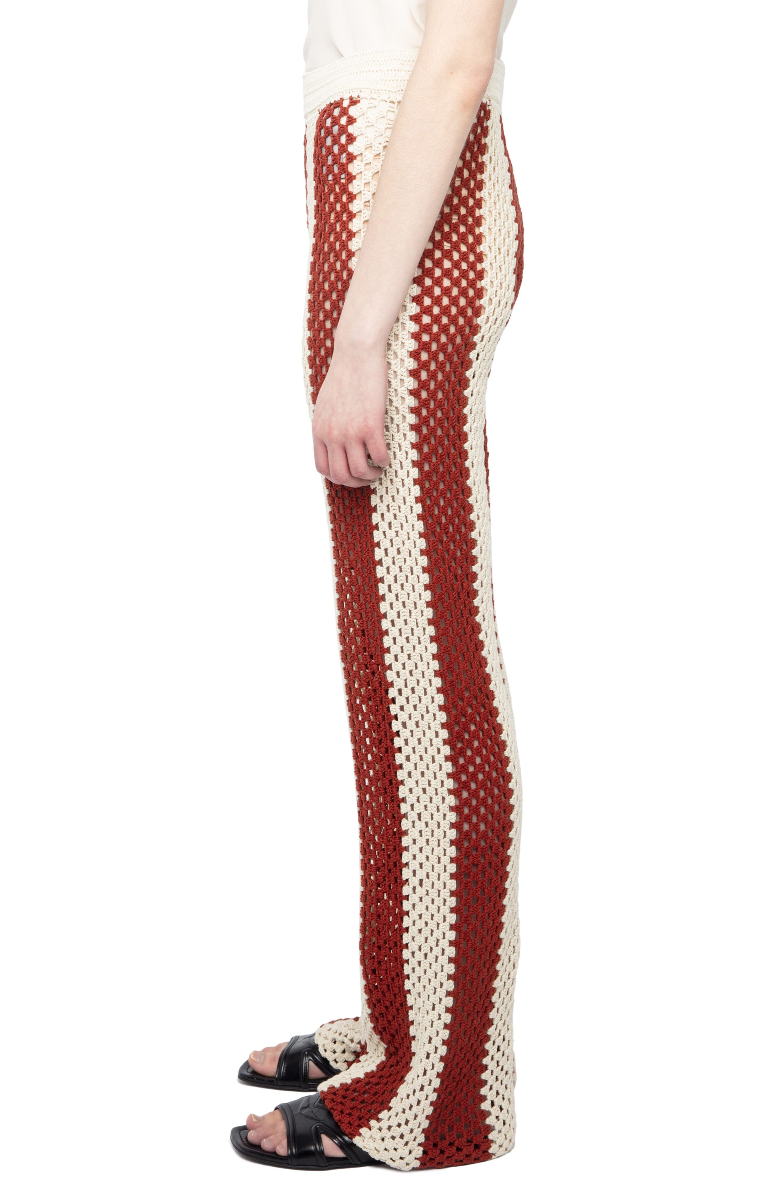 Zadig & Voltaire Pia Crochet Stripe Pants in Judo at Nordstrom - 3