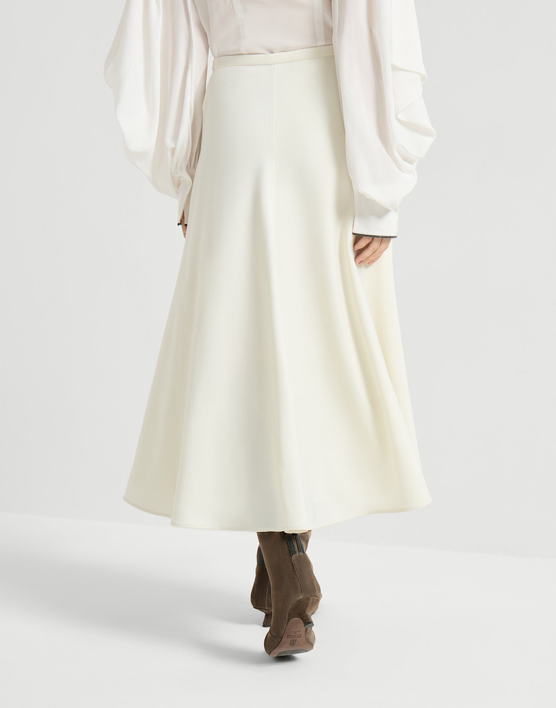 Brunello Cucinelli Comfort virgin wool gabardine flute skirt outlook