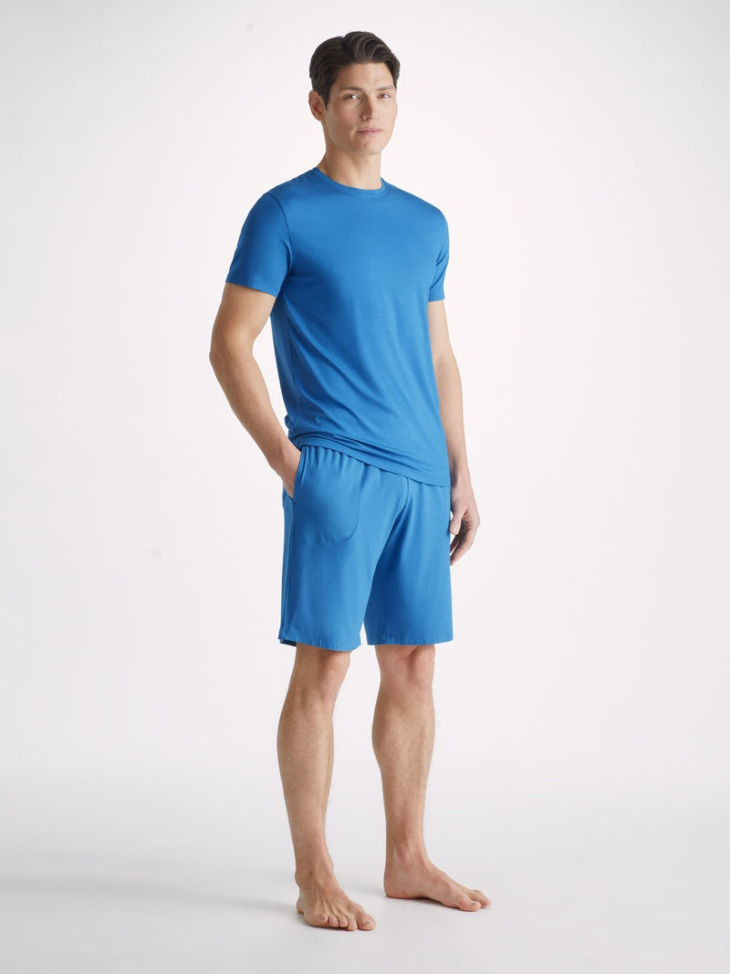 Derek Rose Men's Lounge Shorts Basel Micro Modal Stretch Ocean outlook