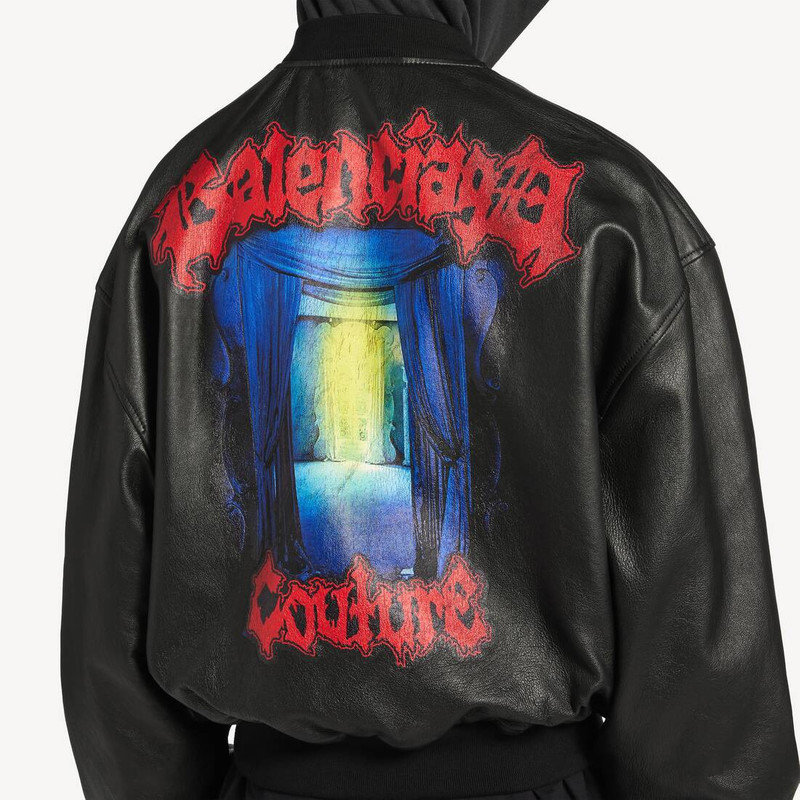 Men's Patched Hooded Jacket in Black 6