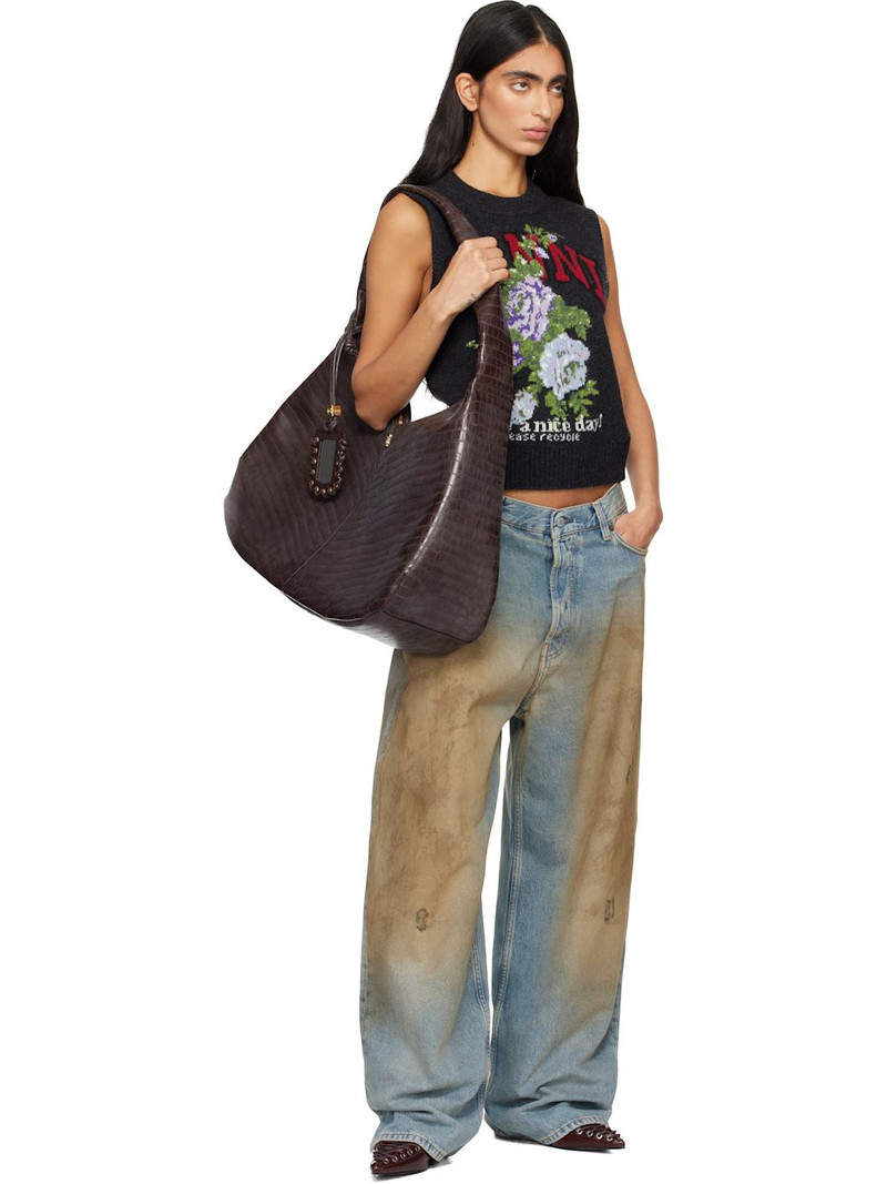 GANNI Burgundy Lace-Up Mule Heels outlook