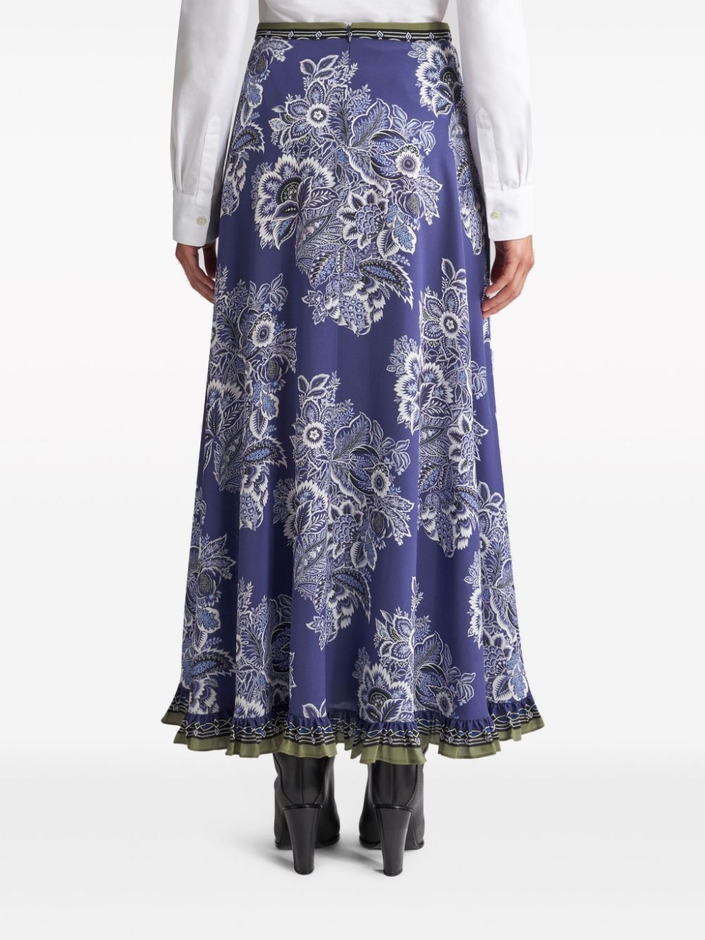 bandana-print maxi silk skirt - 4