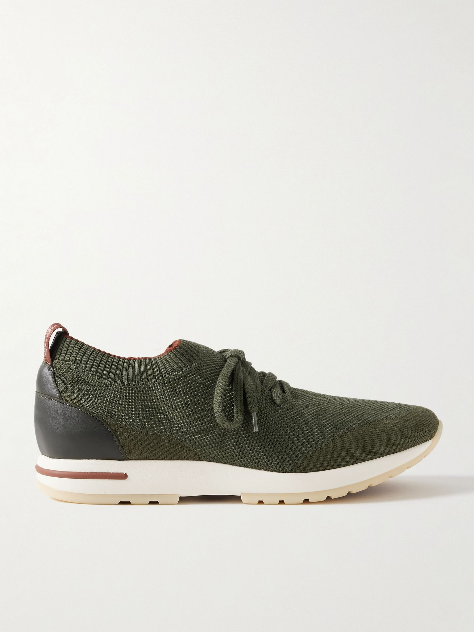 360 Flexy Walk Leather-Trimmed Wish® Wool Sneakers Green - 1
