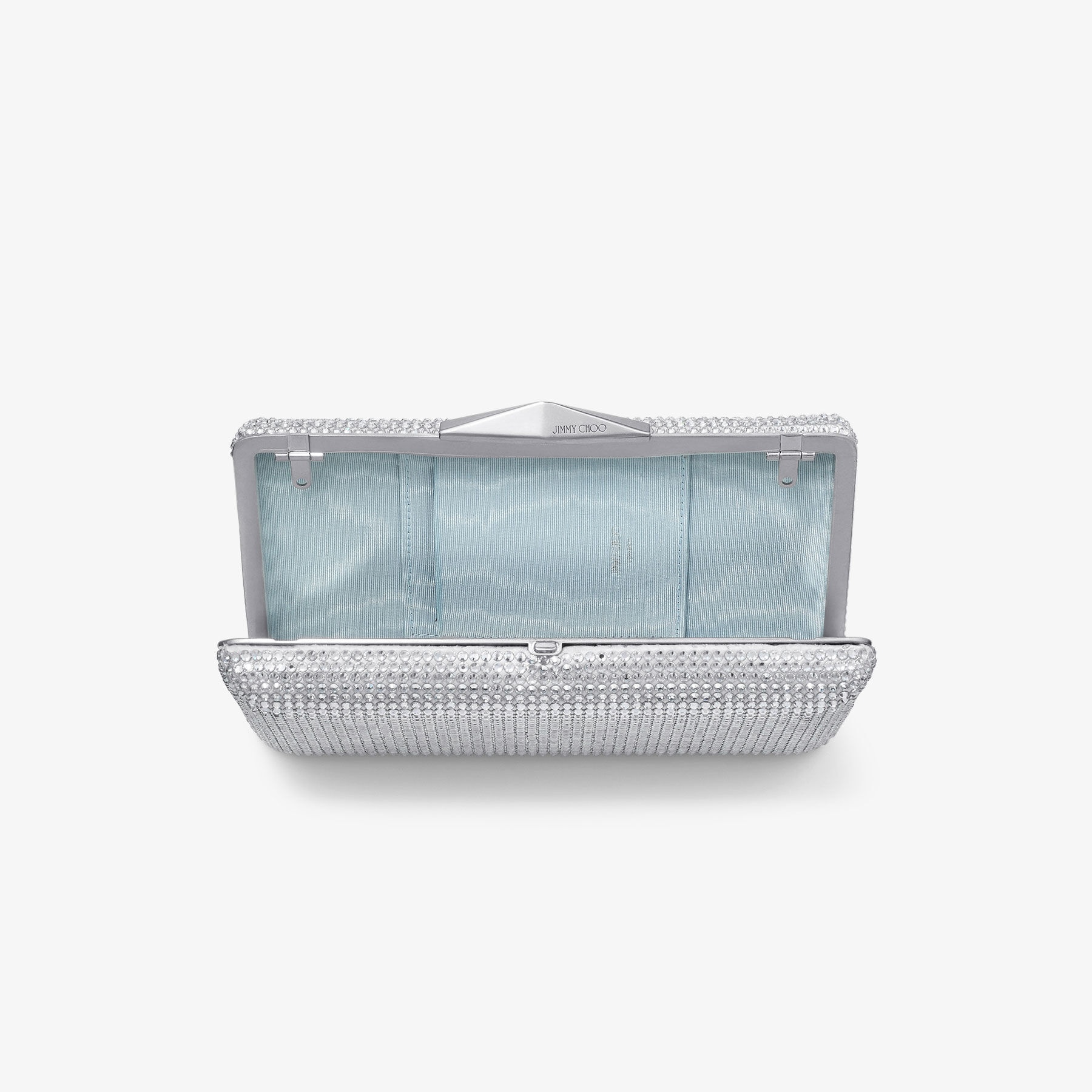 Clemmie
Ivory Satin Crystal Clutch Bag - 5