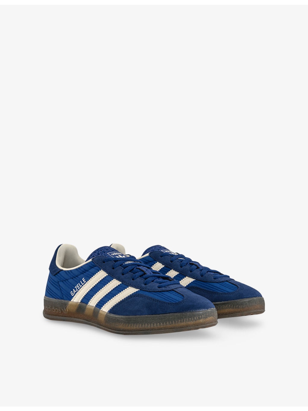 Gazelle Indoor Pinstriped Satin and Suede Low-Top Trainers - 3