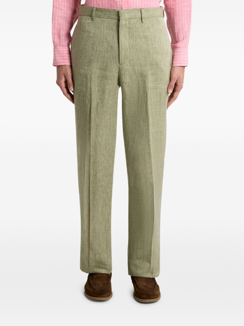 Etro chevron-motif straight-leg trousers outlook