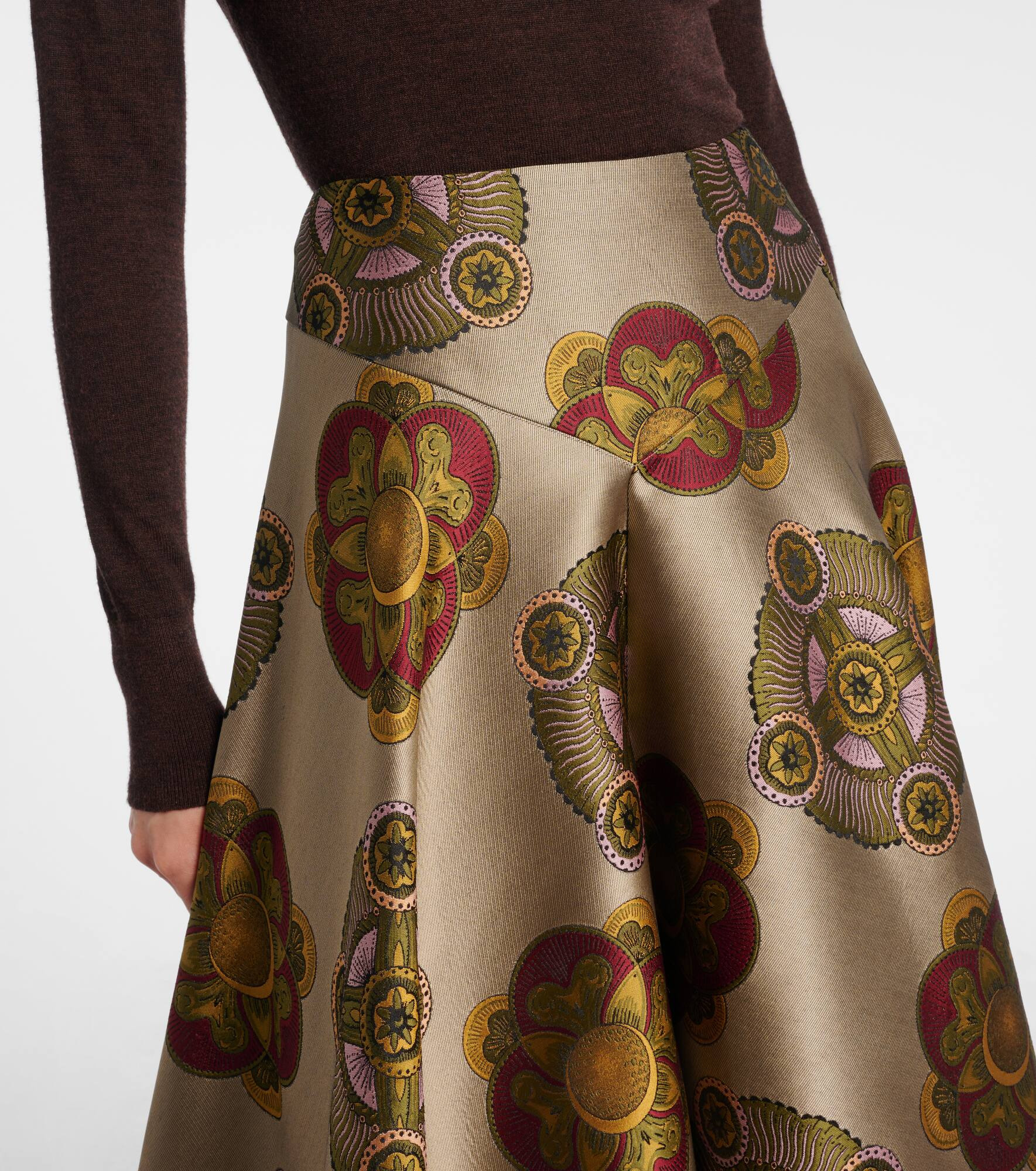Milano printed jacquard midi skirt - 4