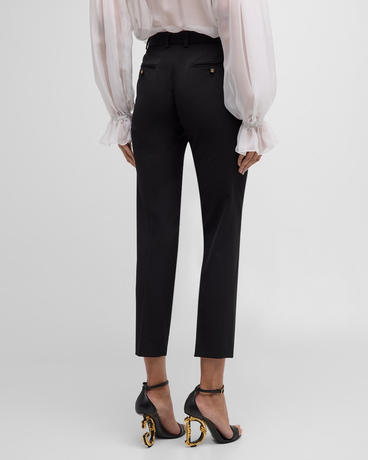 Tela Lana Bistretch Crepe Slim-Leg Ankle Pants - 7