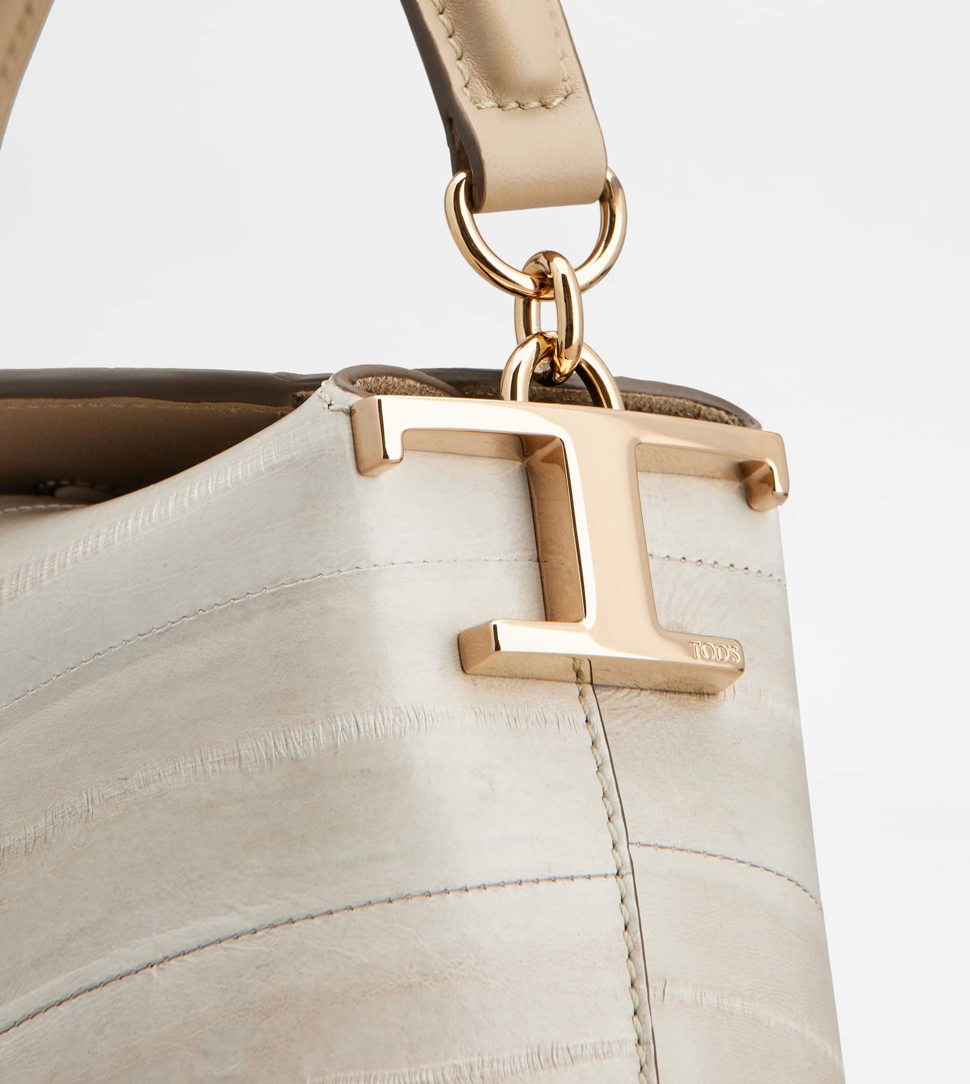 MESSENGER TOTE BAG TOD'S T CASE IN EEL LEATHER MICRO - BEIGE - 6