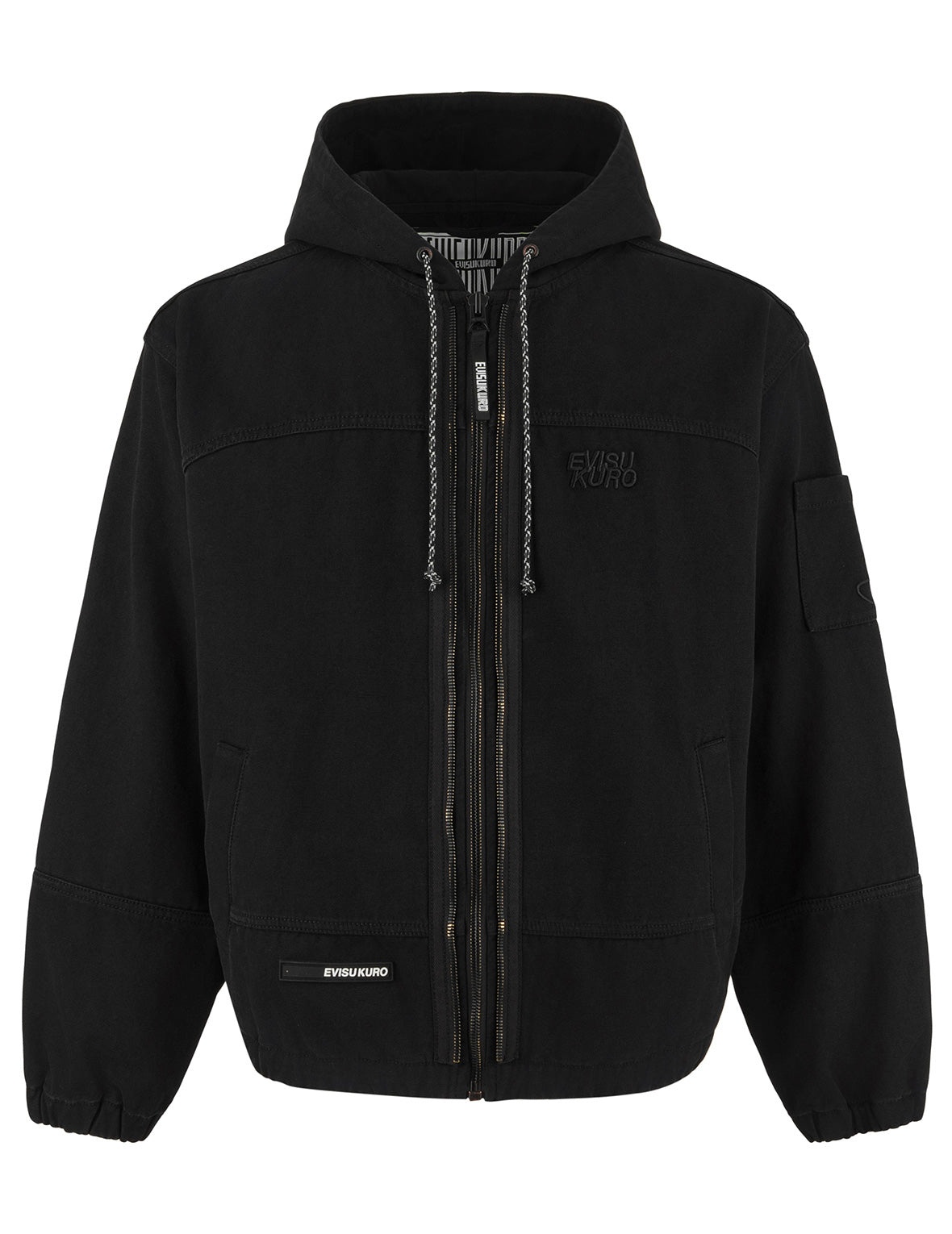 Logo Embroidery Boxy Hooded Jacket - 11