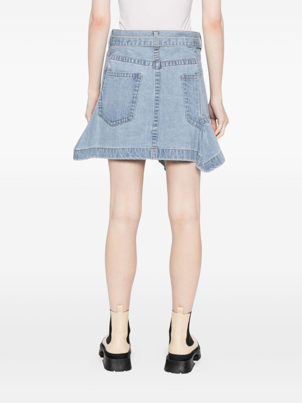 belted denim skirt - 4
