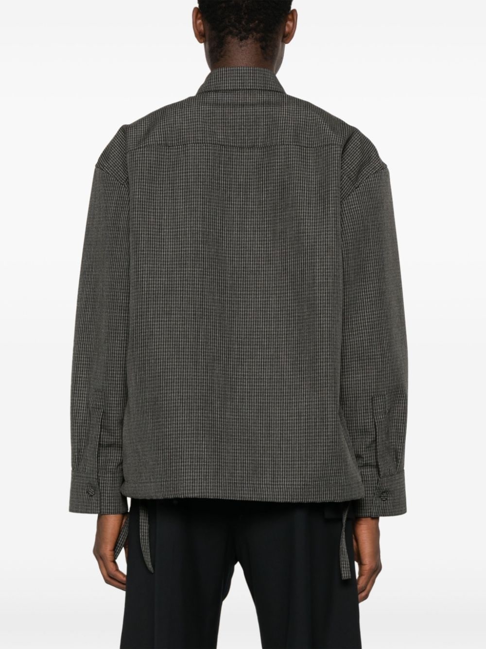 striped wool shirt jacket - 4