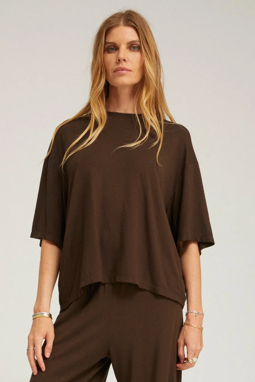 VISCOSE JERSEY BOXY TEE - 1