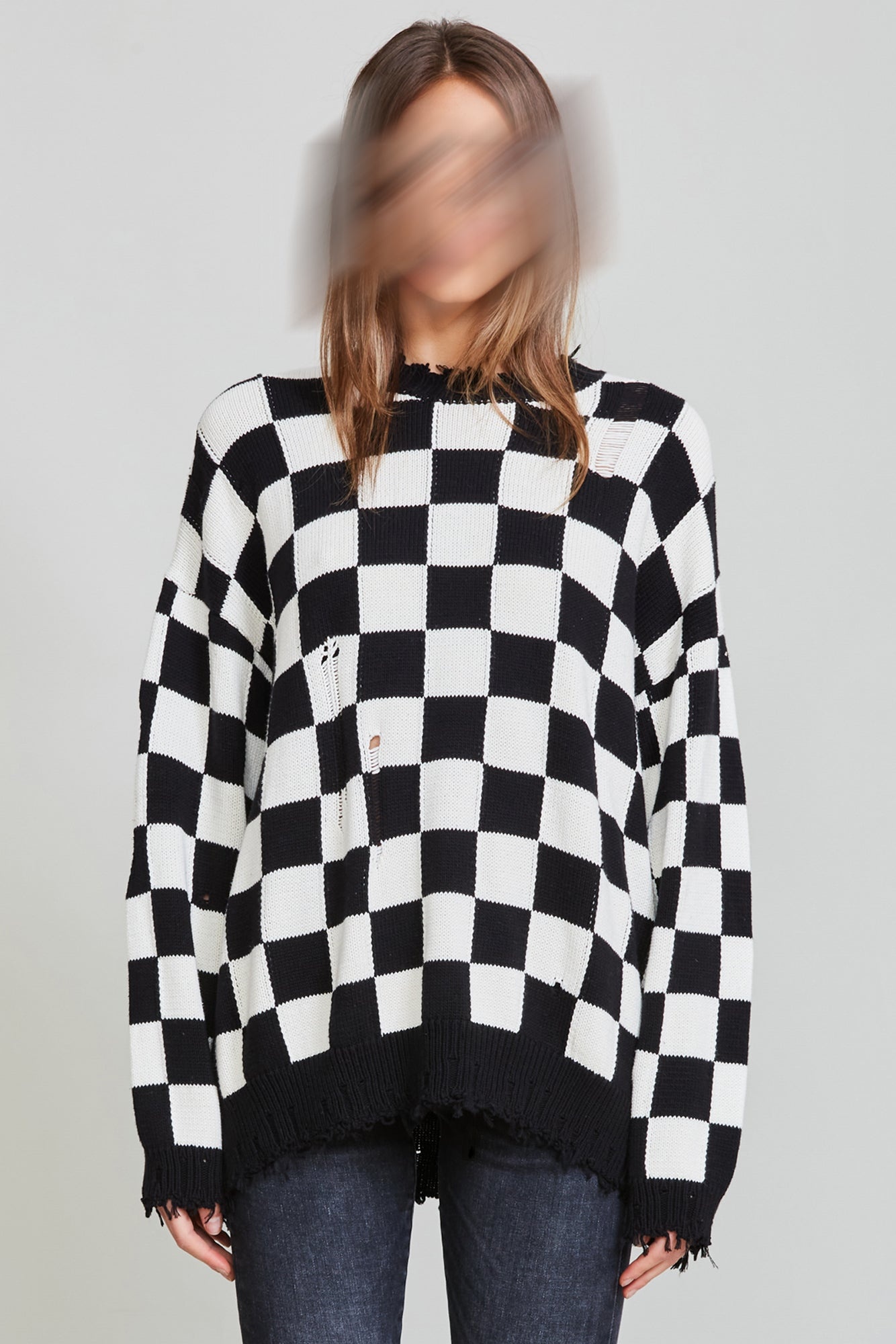 R13 Oversized Sweater Checkerboard R13 Denim Official Site