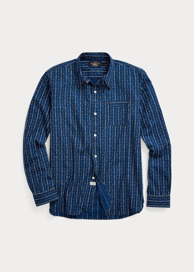 Indigo Print Woven Workshirt 1