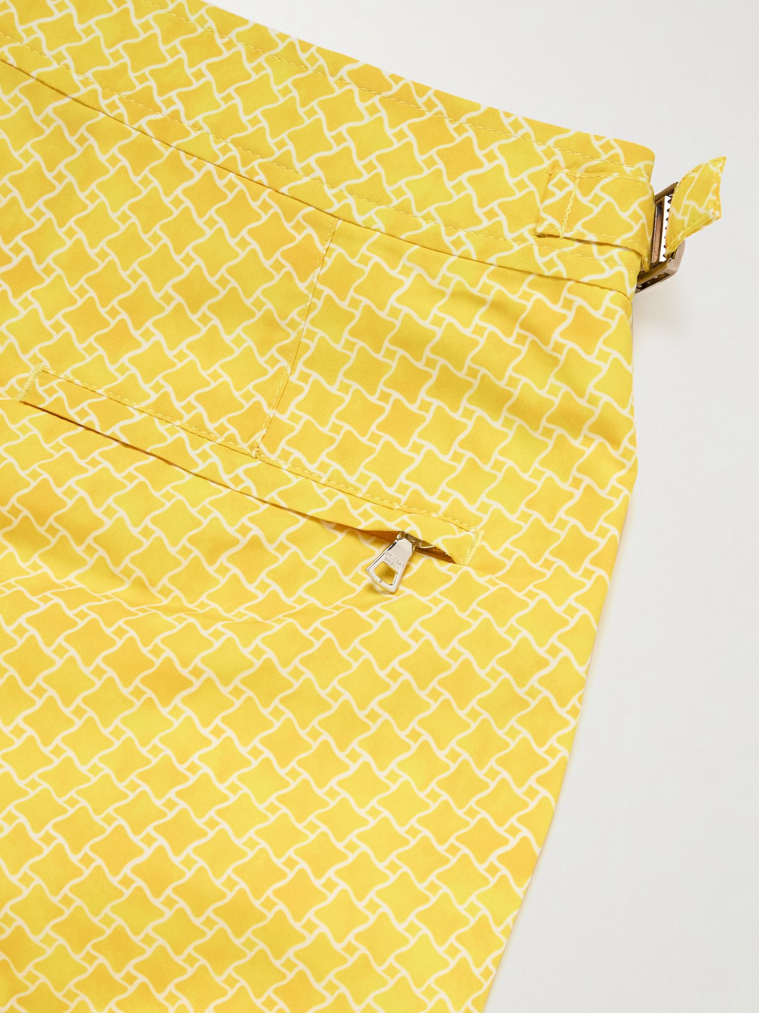 Setter Slim-Fit Mid-Length Printed Recycled Swim Shorts Yellow - 4