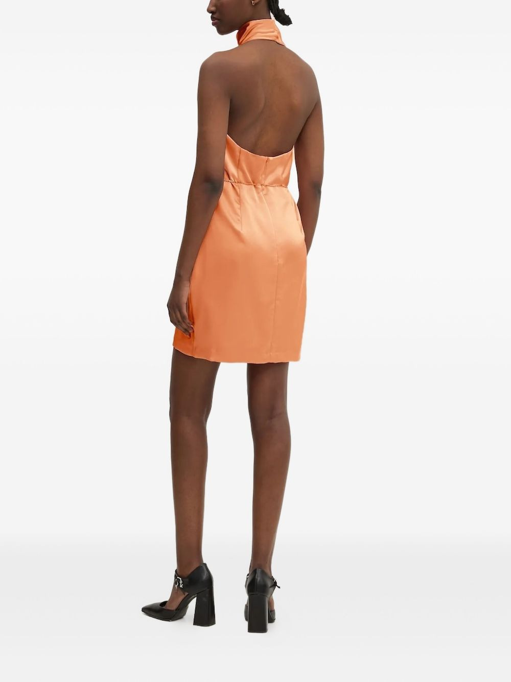 halter-neck satin mini dress - 2