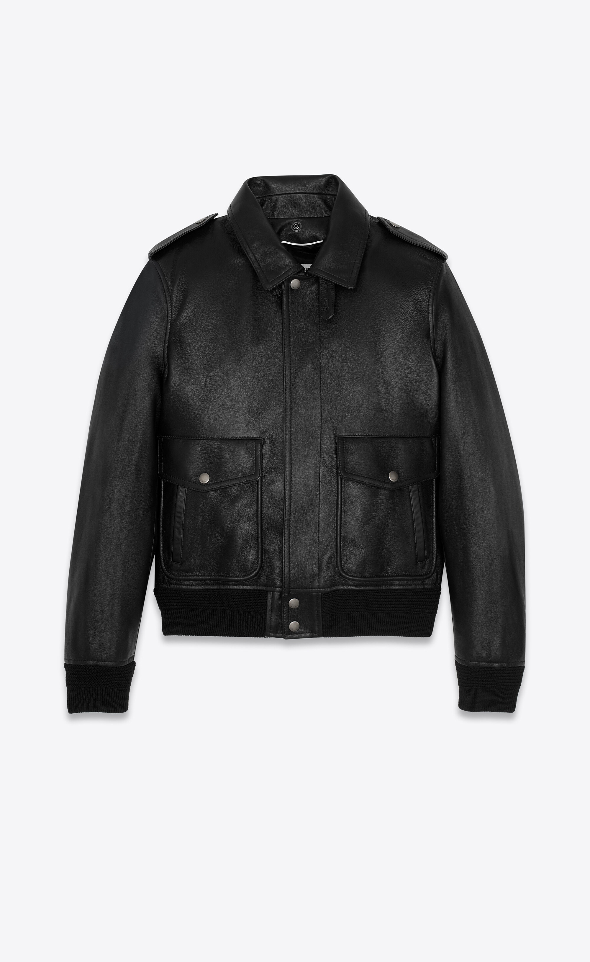 leather and shearling bomber jacket - 2