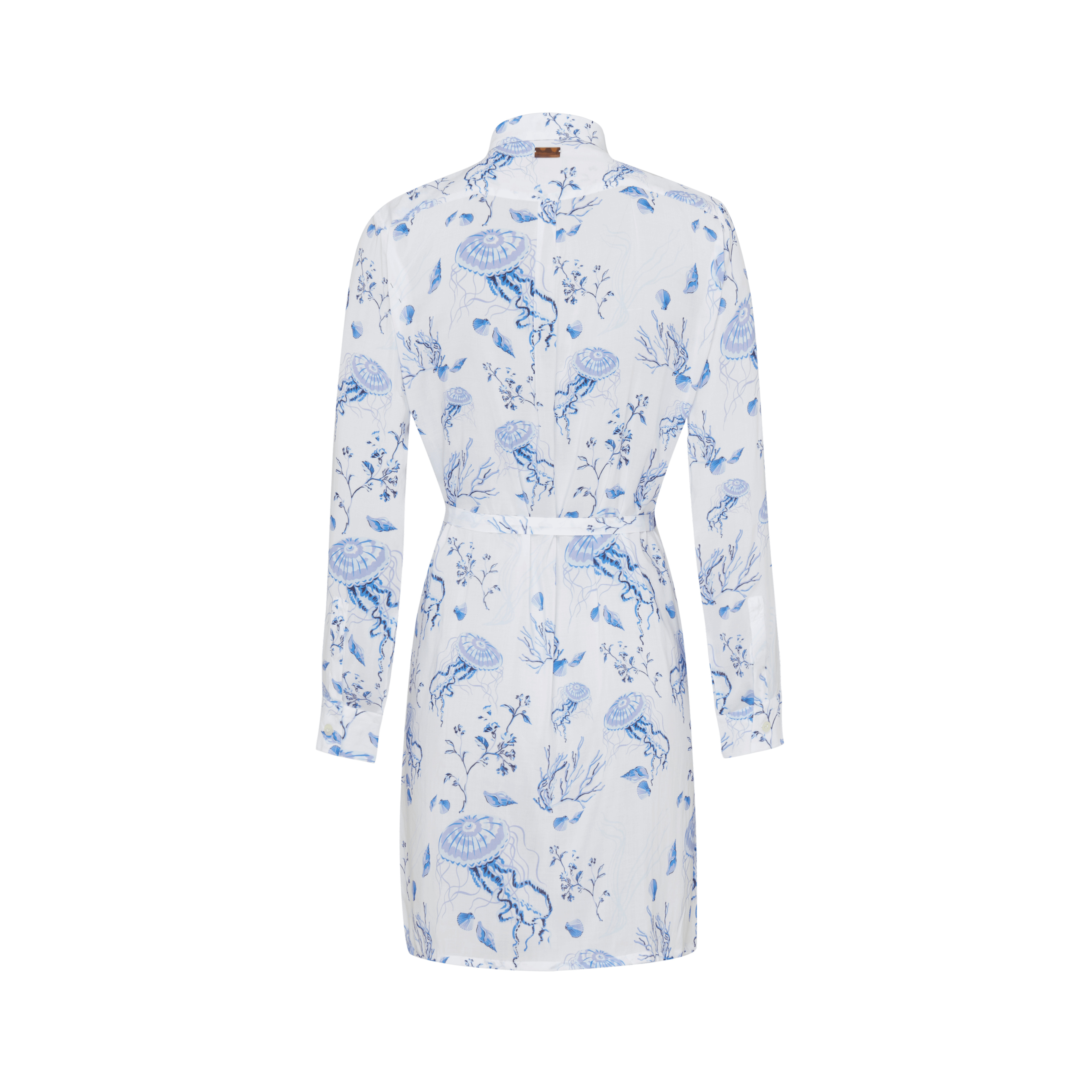 Women Viscose Shirt Dress Medusa and Shells - 2