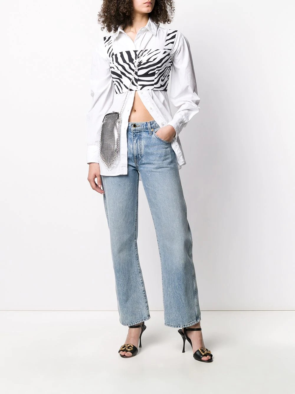 zebra print bustier top - 2