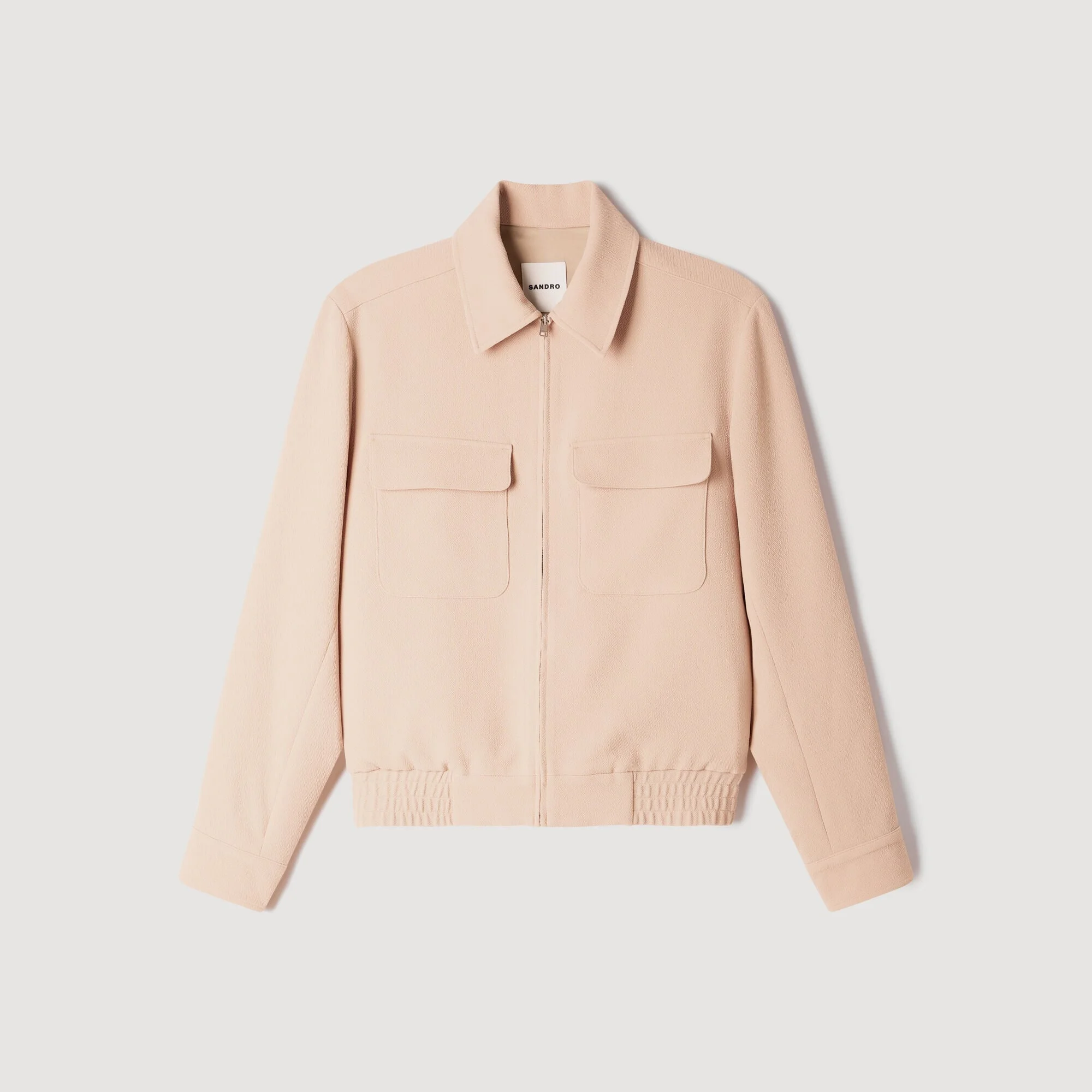 WAFFLE-EFFECT ZIP-UP JACKET - 1