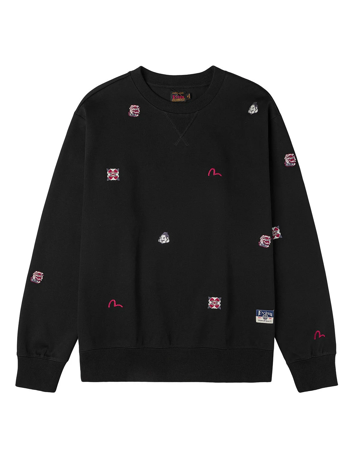 Allover Multi Logos Embroidery Relax Fit Sweatshirt - 1