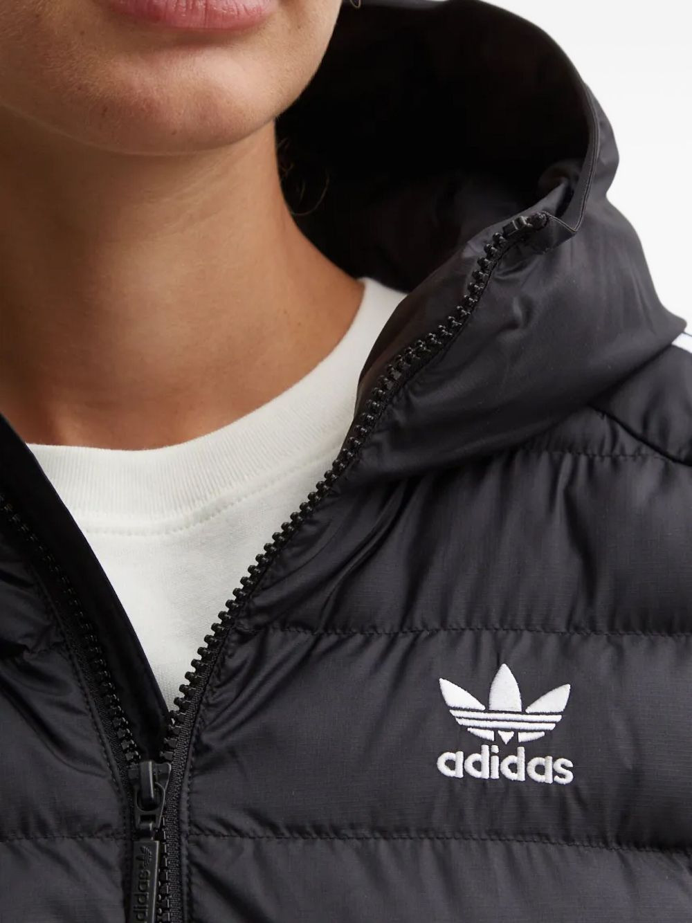 three-stripe hooded puffer jacket - 4