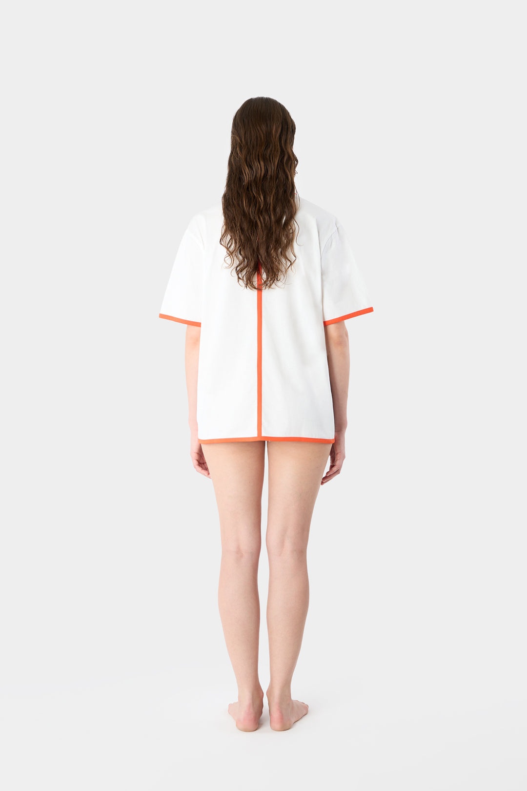 CLASSIC T-SHIRT WITH PROFILE / white & orange - 6