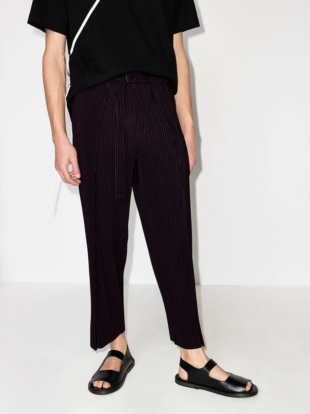 plissé-effect tapered trousers - 2