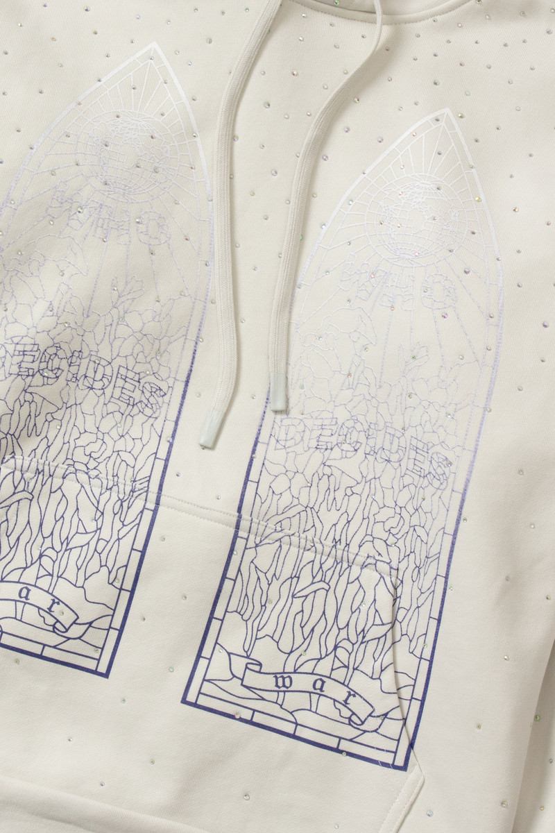 WHO DECIDES WAR RHINESTONE HOODED PULLOVER outlook