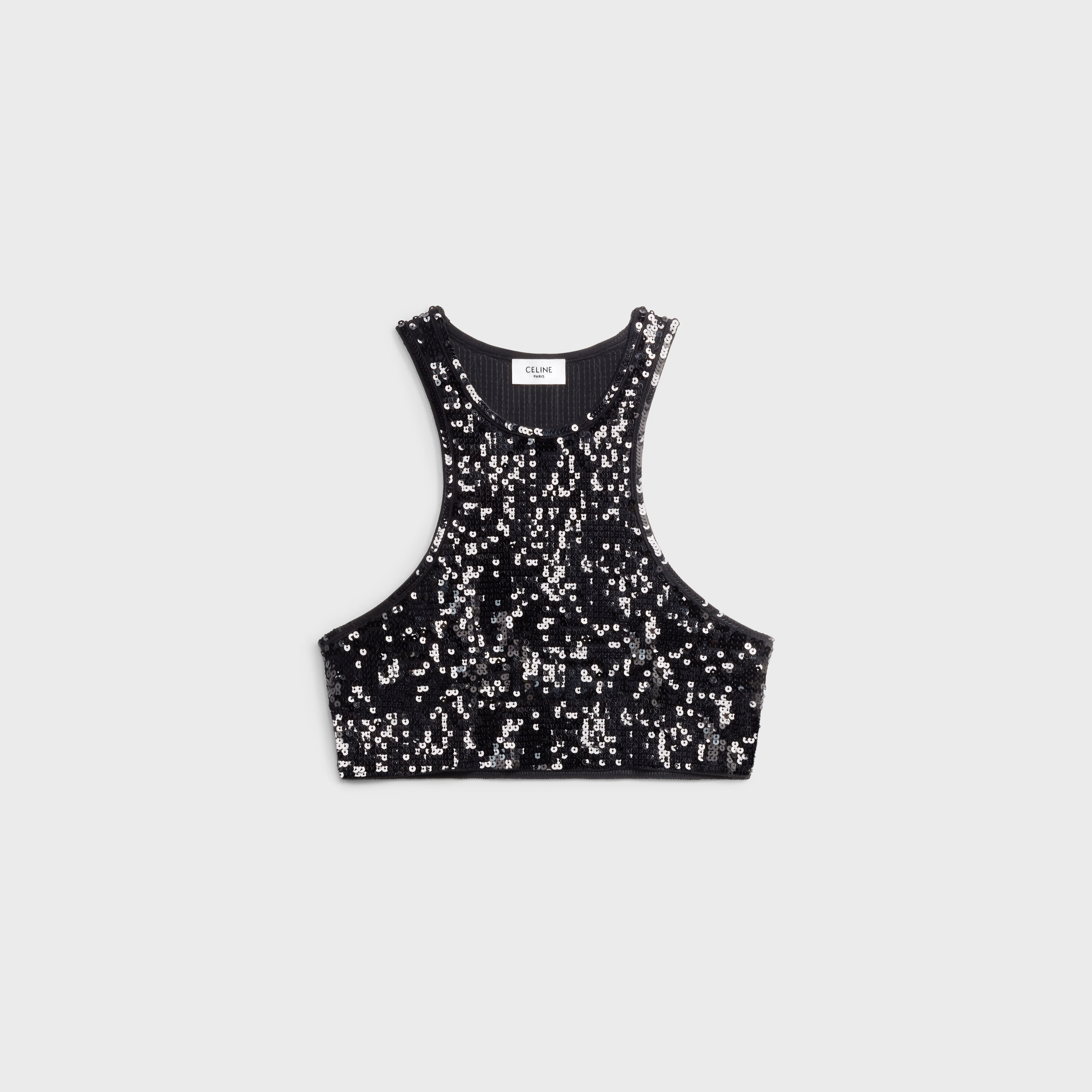 EMBROIDERED VISCOSE CROP TOP WITH UNDERWIRE - 1