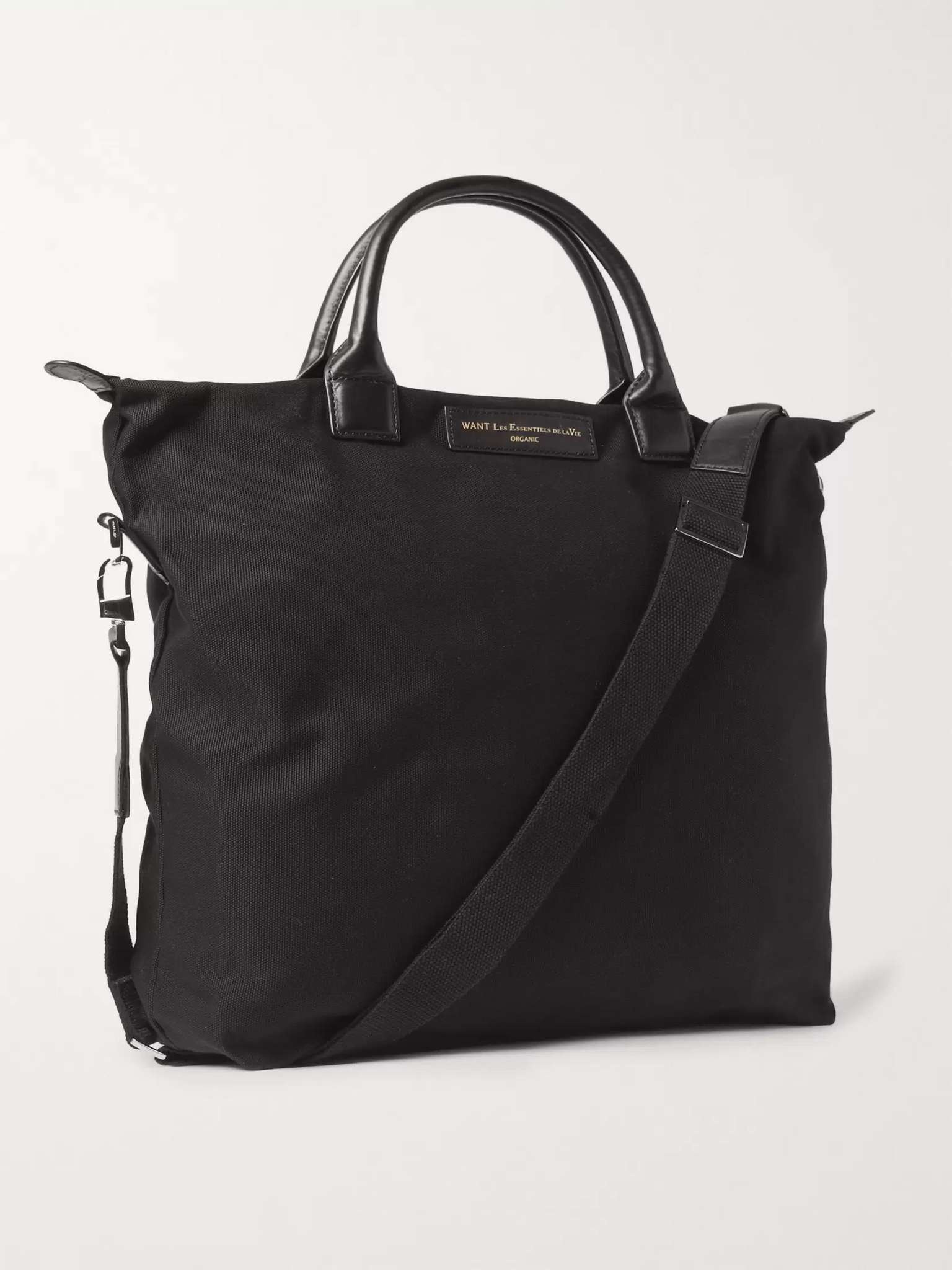 O'Hare Leather-Trimmed Organic Cotton-Canvas Tote Bag - 4