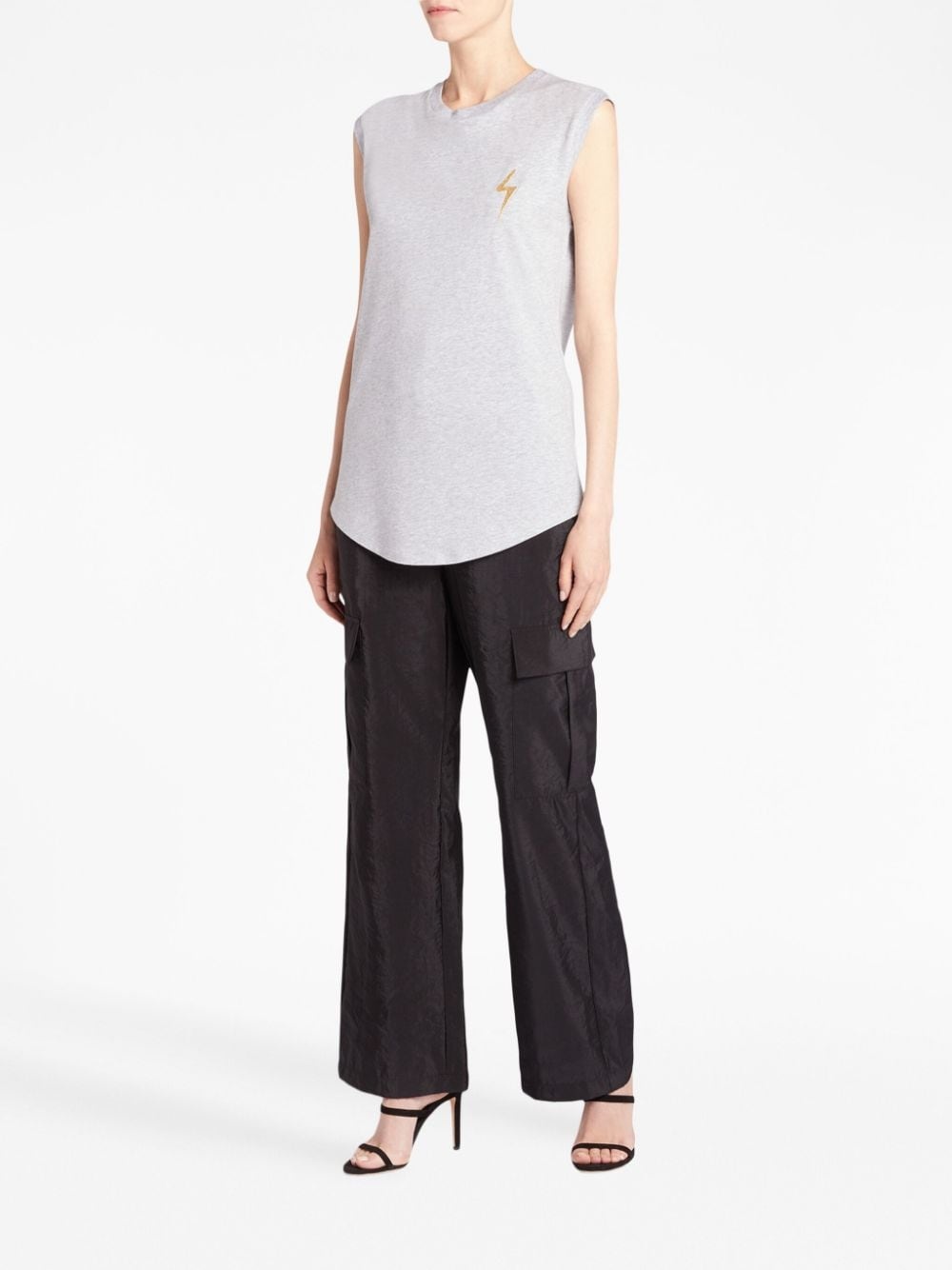 Ursella Thunderbolt-embroidered cotton tank top - 2