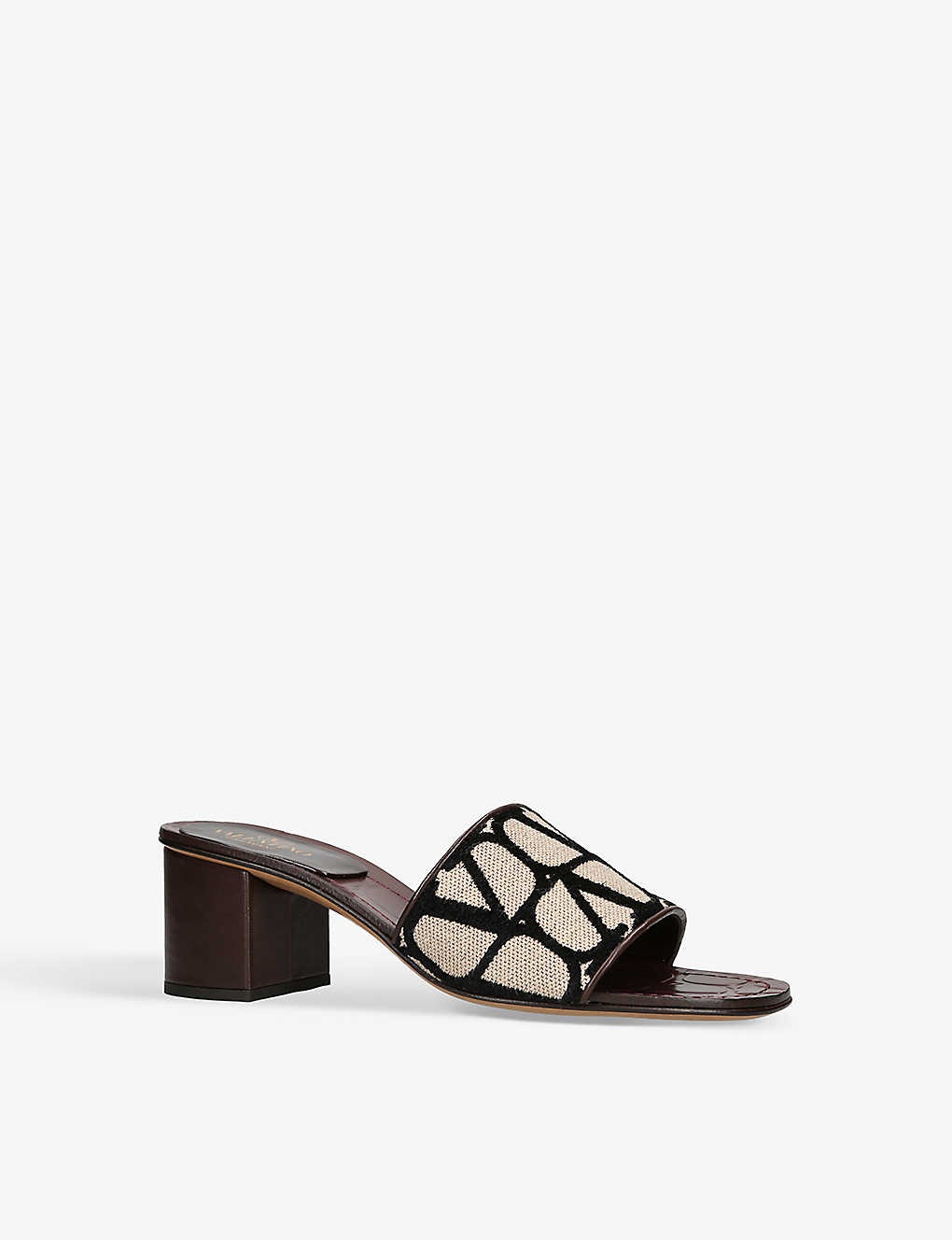 VLOGO-print woven heeled mules - 3