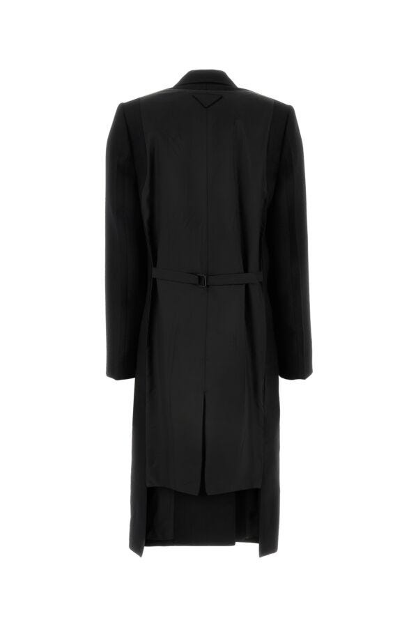 コート PRADA Women Coats P601SSOOO15UW F0002 Black Prada Prada Woman Black Wool Coat | luosophy | REVERSIBLE