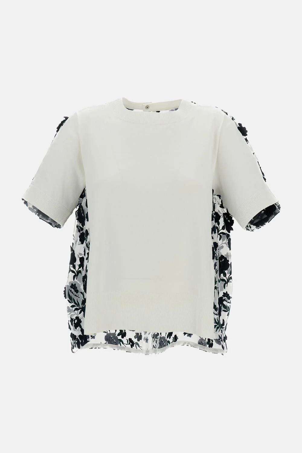 Short-Sleeve Top with Embroidery - 1
