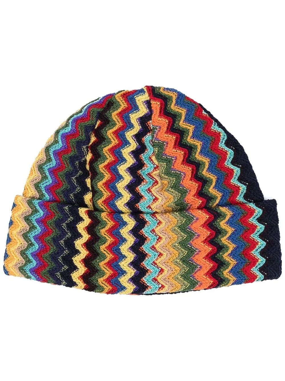 zigzag wool-knit beanie - 1