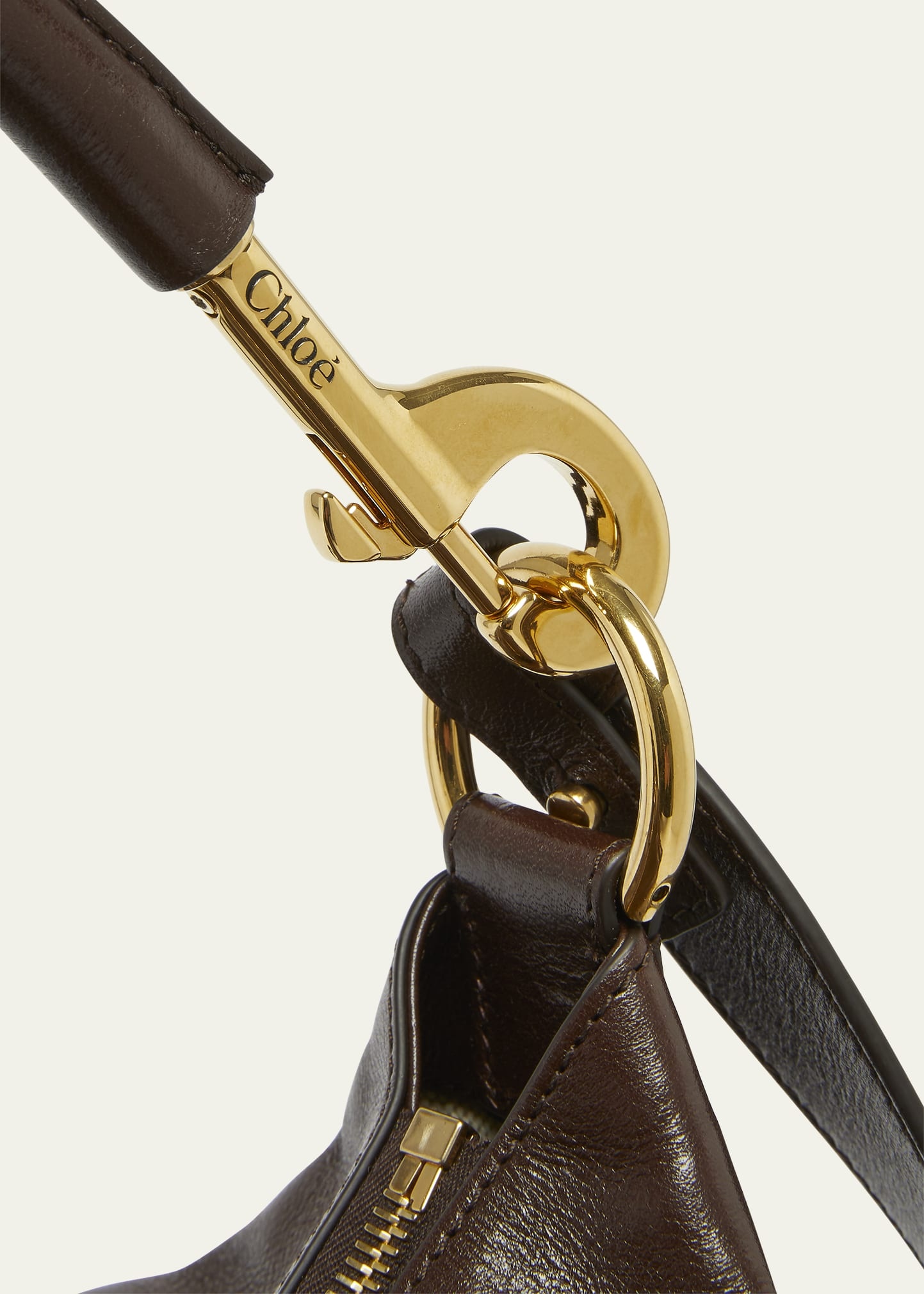 Camera Bag Medium in Natural Shiny Calfskin - 5