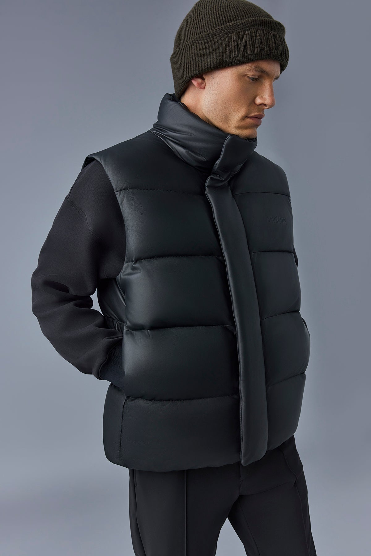 KELLAN-Z Quilted down puffer vest with stand collar - 5