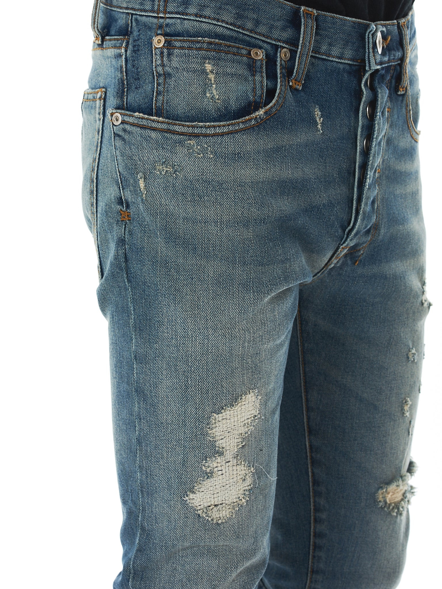 Stonewashed Distressed Jeans - 5