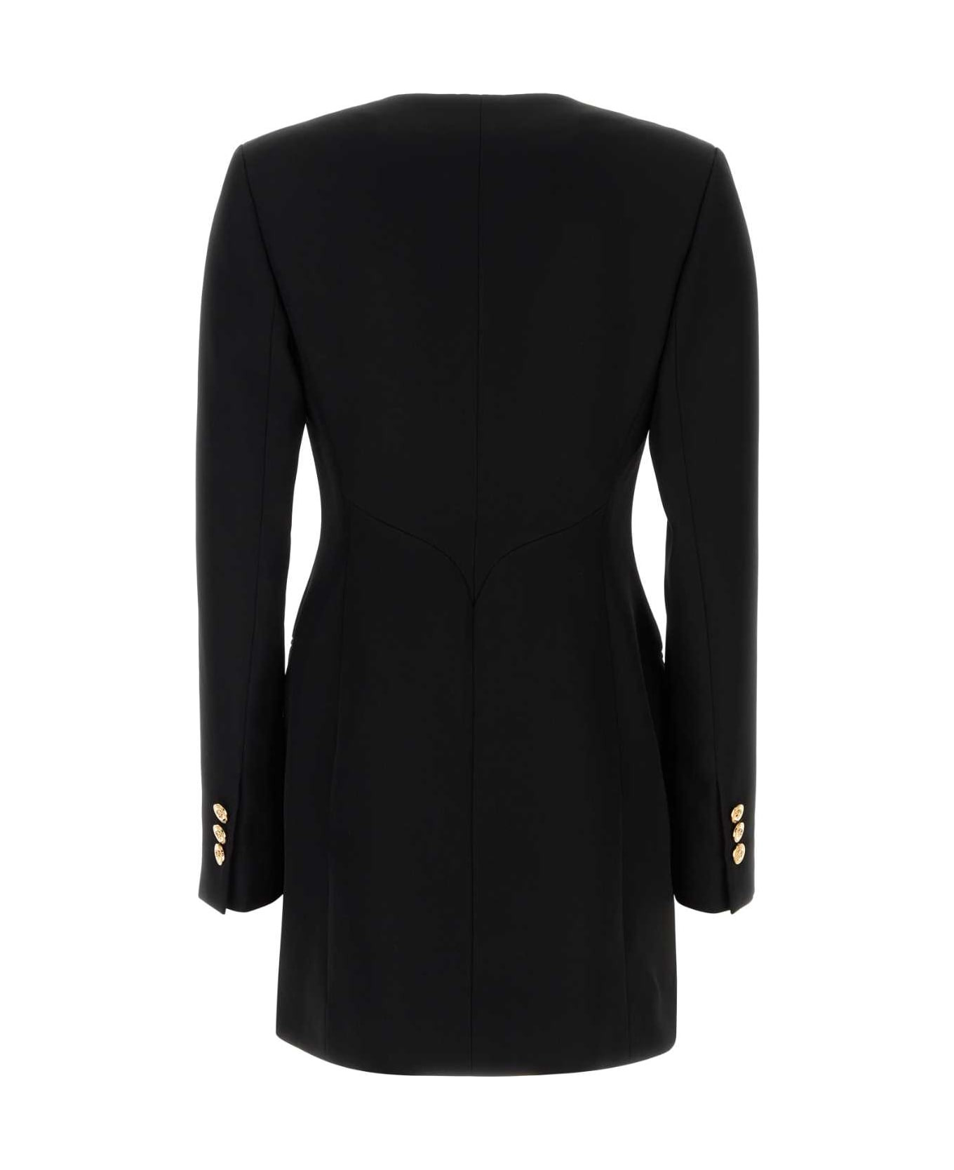 Black Wool Blazer Dress - 2