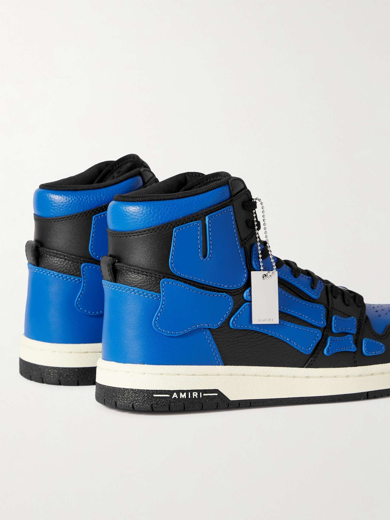 Skel-Top Colour-Block Leather High-Top Sneakers - 5
