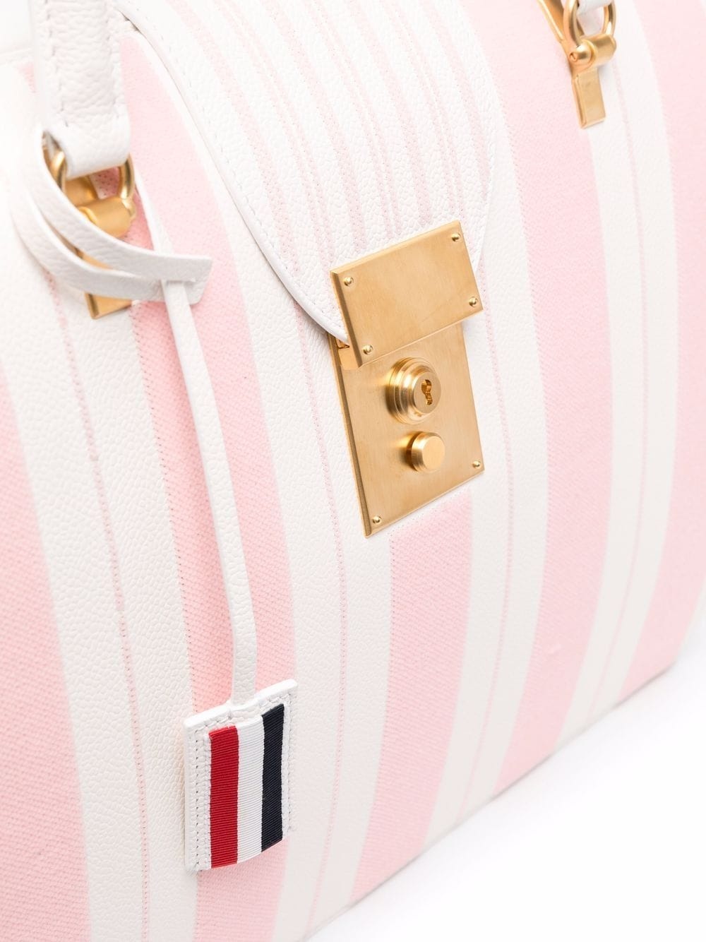 vertical-stripe print tote bag - 4